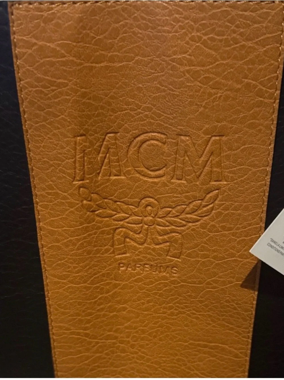 MCM Black Tote with Tan Center Panel GWP